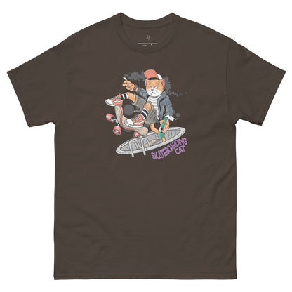 Everyday Comfort Classic Tee - Skateboarding Rebel Cat