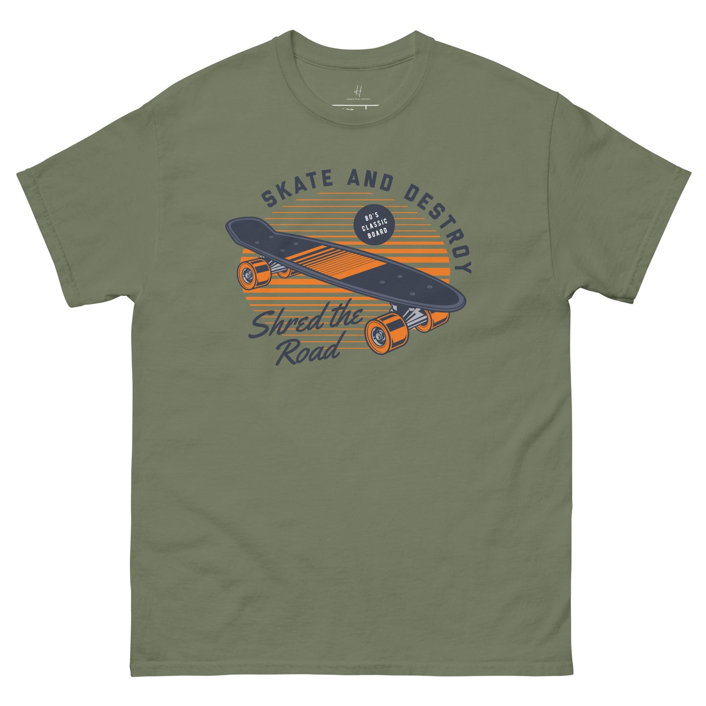 Klassisches T-Shirt für jeden Tag – Shred the Road