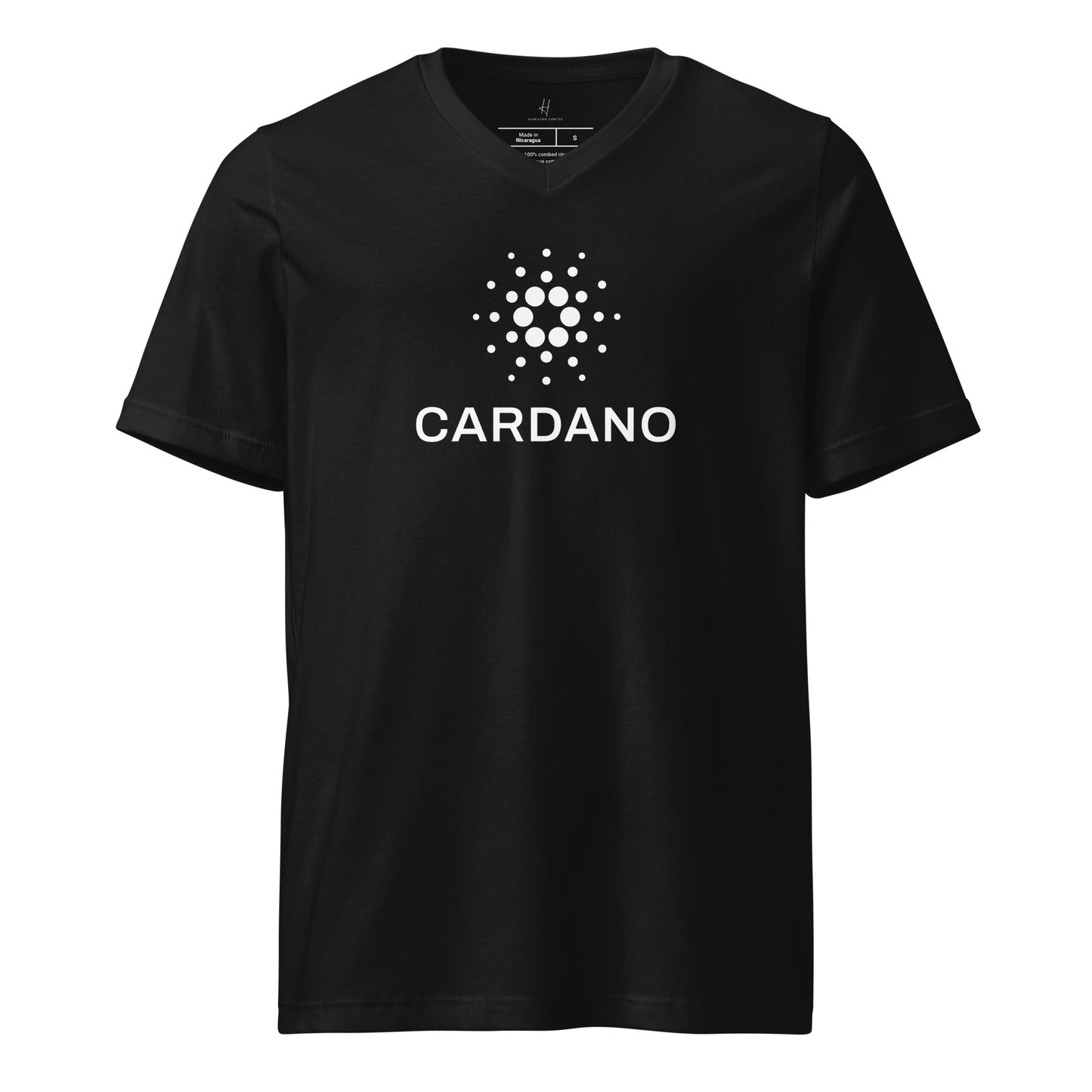 Unisex Signature V-Neck T-Shirt - Large Cardano Logo, Stacked