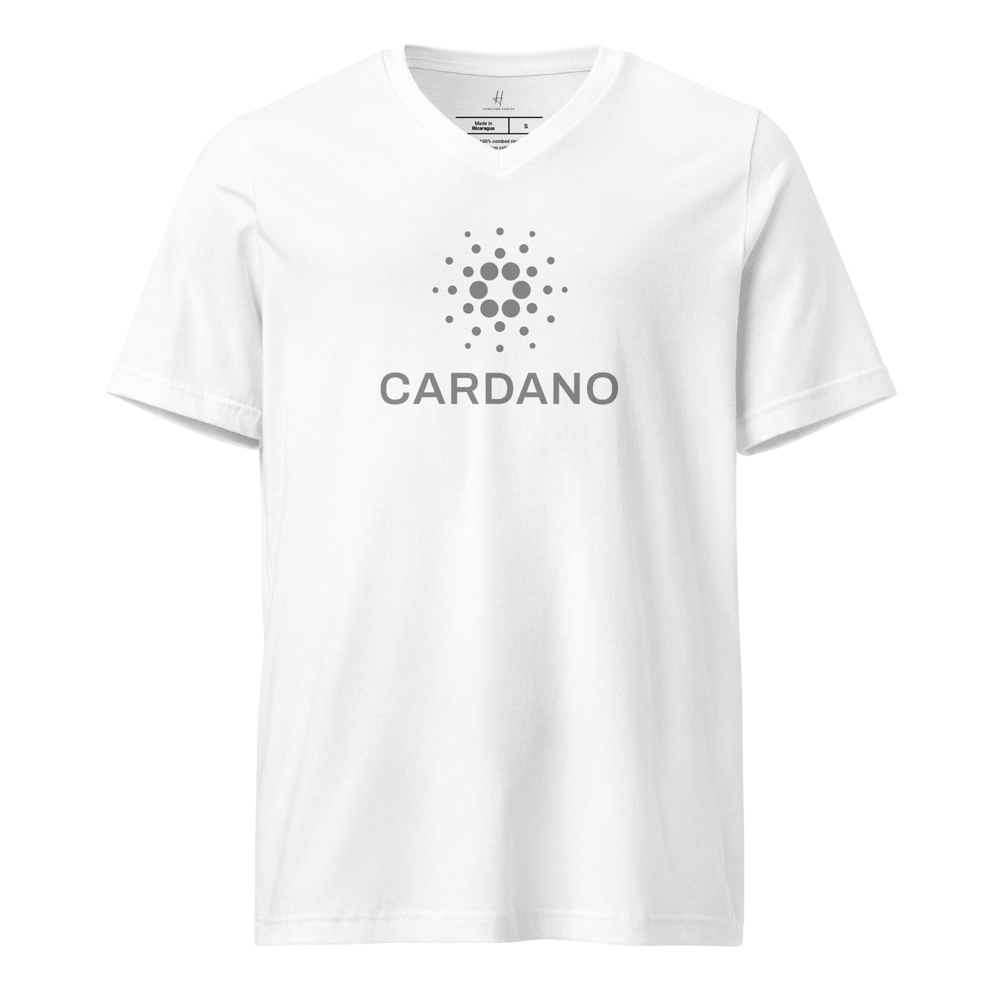 Unisex Signature V-Neck T-Shirt - Large Cardano Logo, Stacked