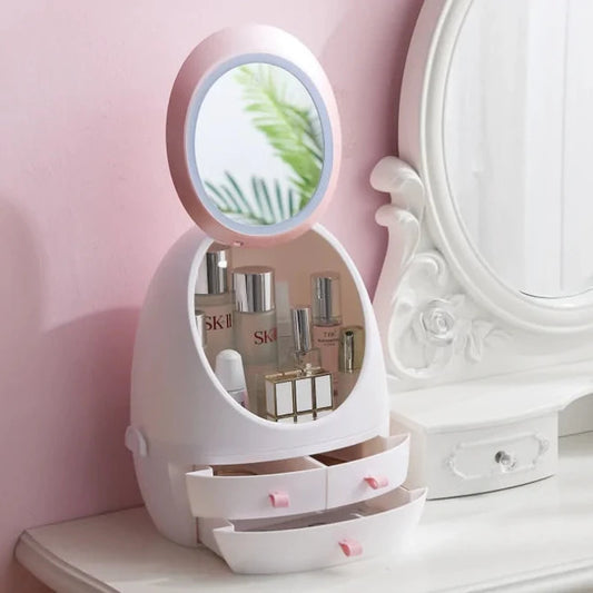 Cosmetics Storage Hub with Mirror