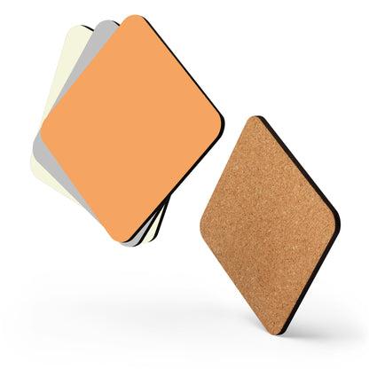 Solid Colour Cork-back coasters