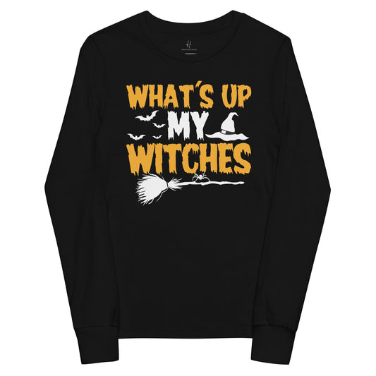Youth long sleeve tee - What's up my witches