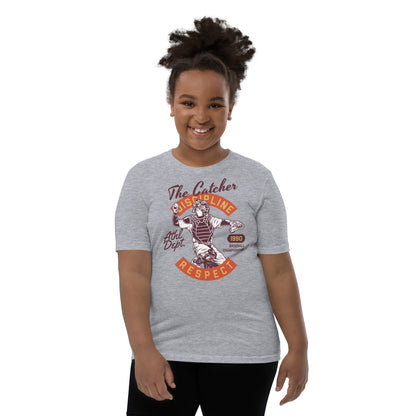 Youth Short Sleeve T-Shirt - Baseball catcher