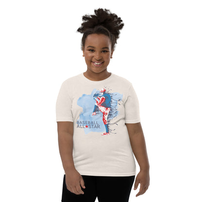 Youth Short Sleeve T-Shirt - Baseball All Star Pitcher