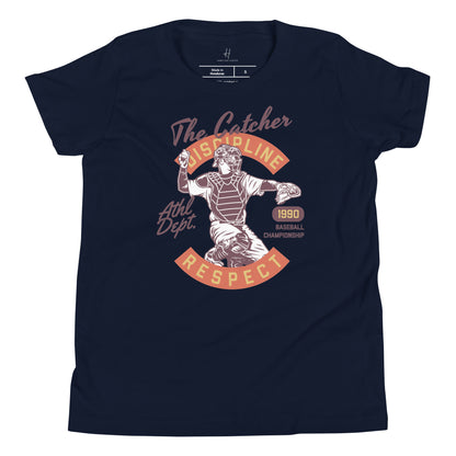 Youth Short Sleeve T-Shirt - Baseball catcher