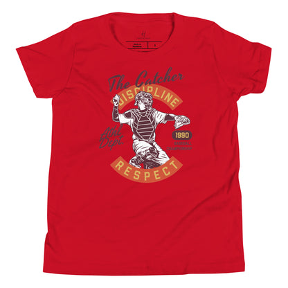 Youth Short Sleeve T-Shirt - Baseball catcher