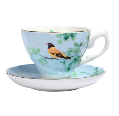 African Oriole Bone China Tea Cups