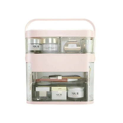 Makeup Storage Organizer with LED Mirror
